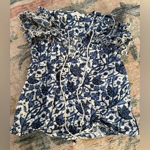 Love The Label Floral Blue and White Top